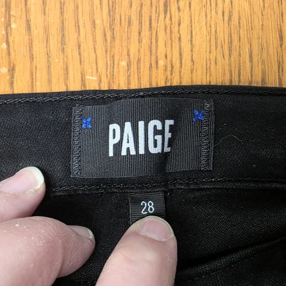 Paige Verdugo Ankle Black Denim Jeans Size 28, Inseam 27" - Picture 6 of 9